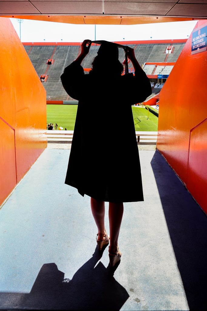 My graduation photo at the University of Florida Stadium