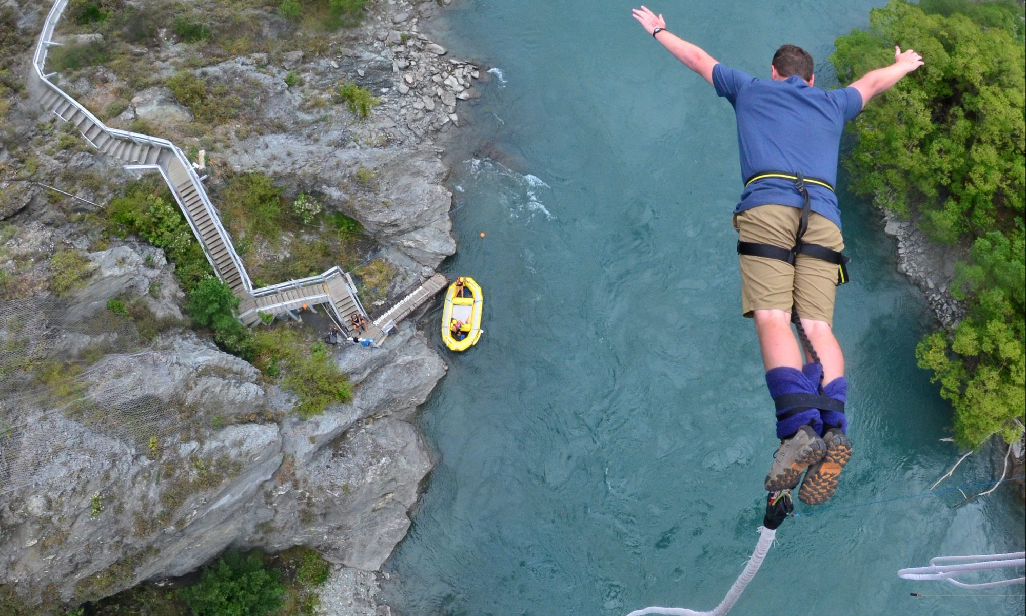Team Member Chase Bungee Jumping in New Zealand