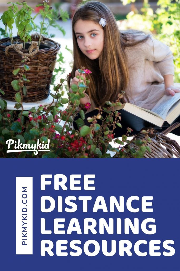 free distance learning resources for schools, teachers, parents, and students graphic