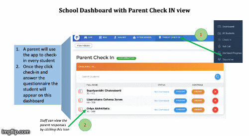 Health check-in app overview for back to school