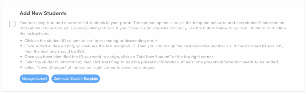 add new students