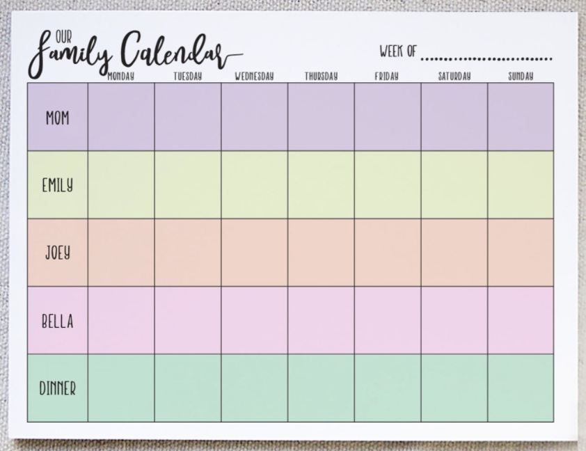 you can save time with a family calendar