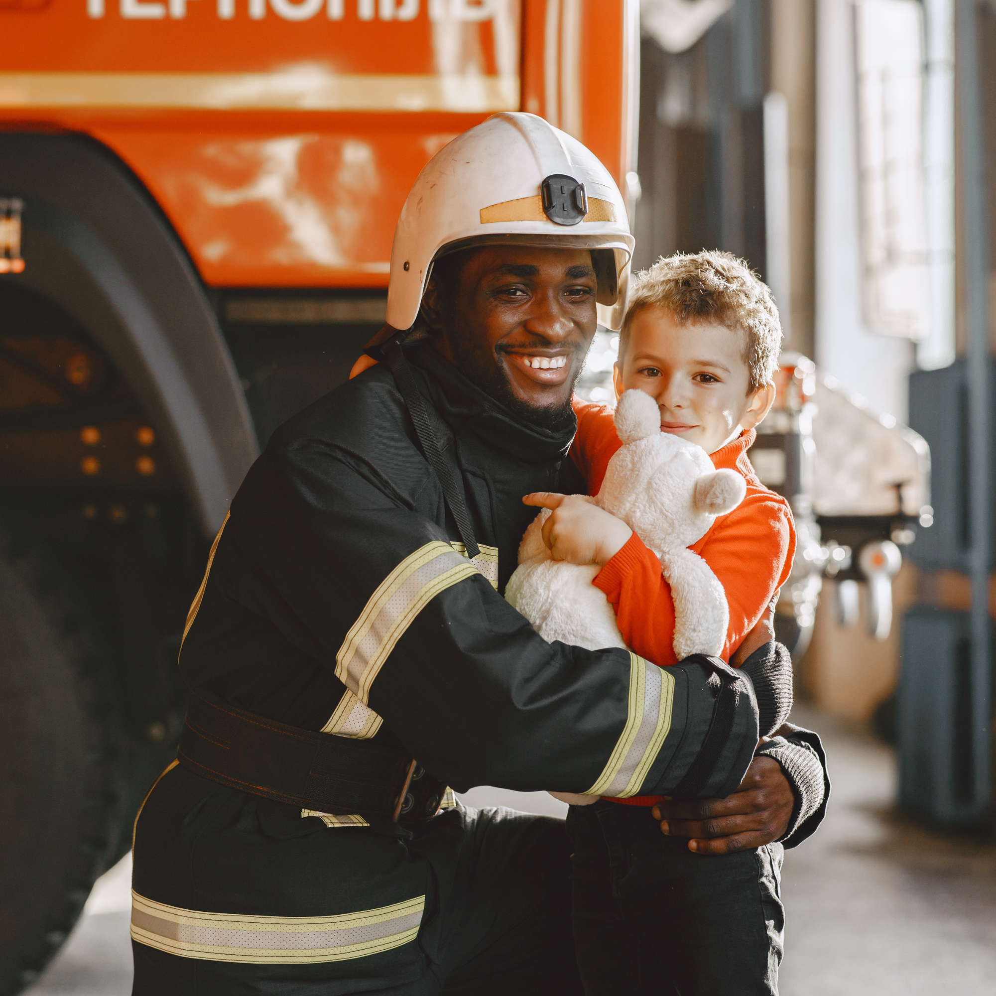 Fireman with kid 