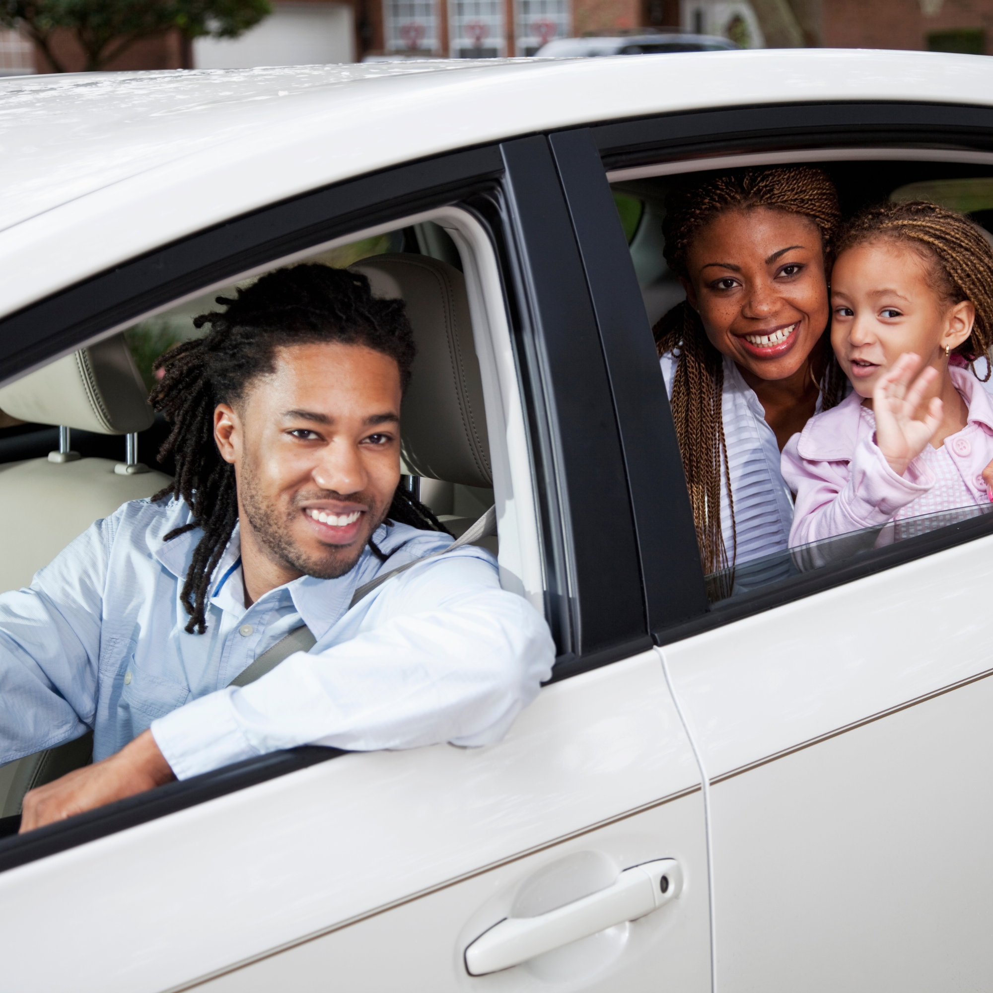 Parent waiting in car line