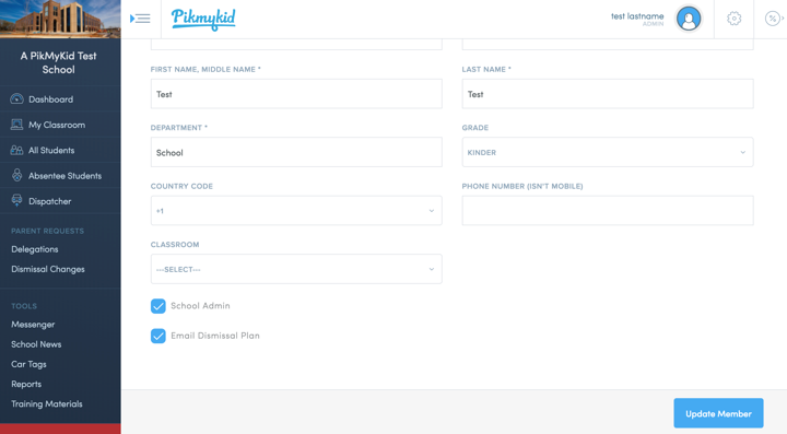 PikMyKid Admin Settings
