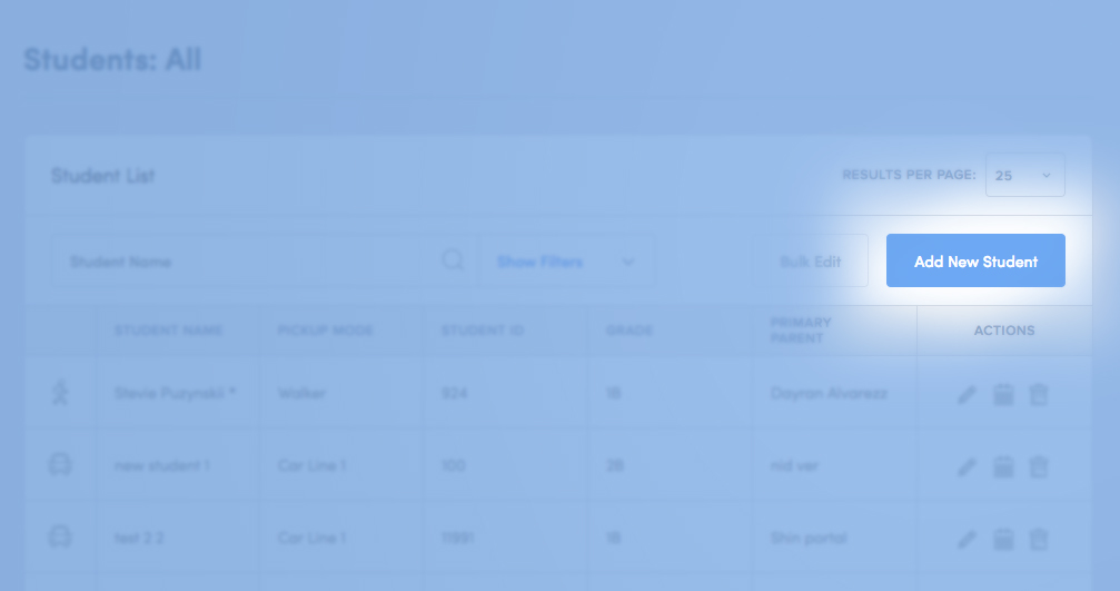 Add New Student Screenshot