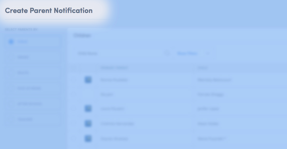 Parent notification screenshot