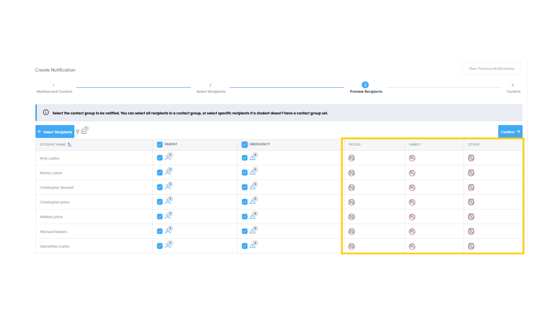 school messaging dashboard