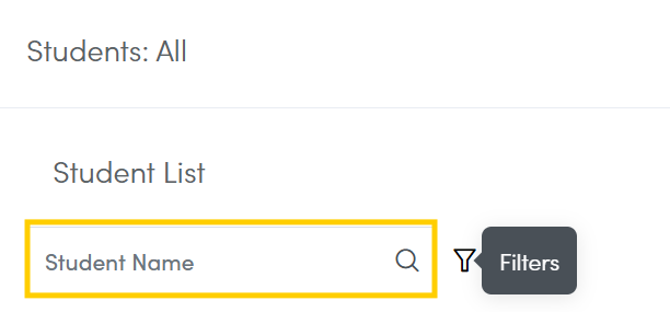 student name filtering option