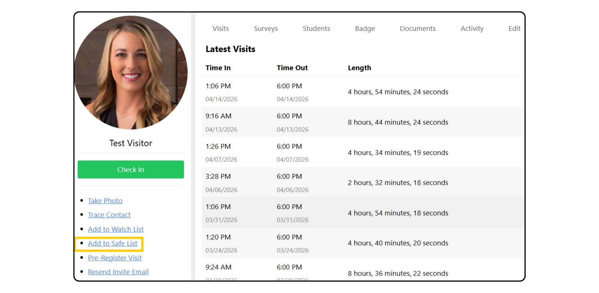 VU Safe List Profile
