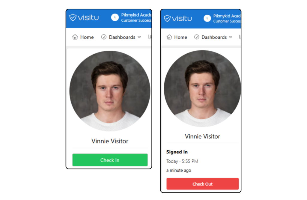 Checking Visitor In and Checking Visitor Out