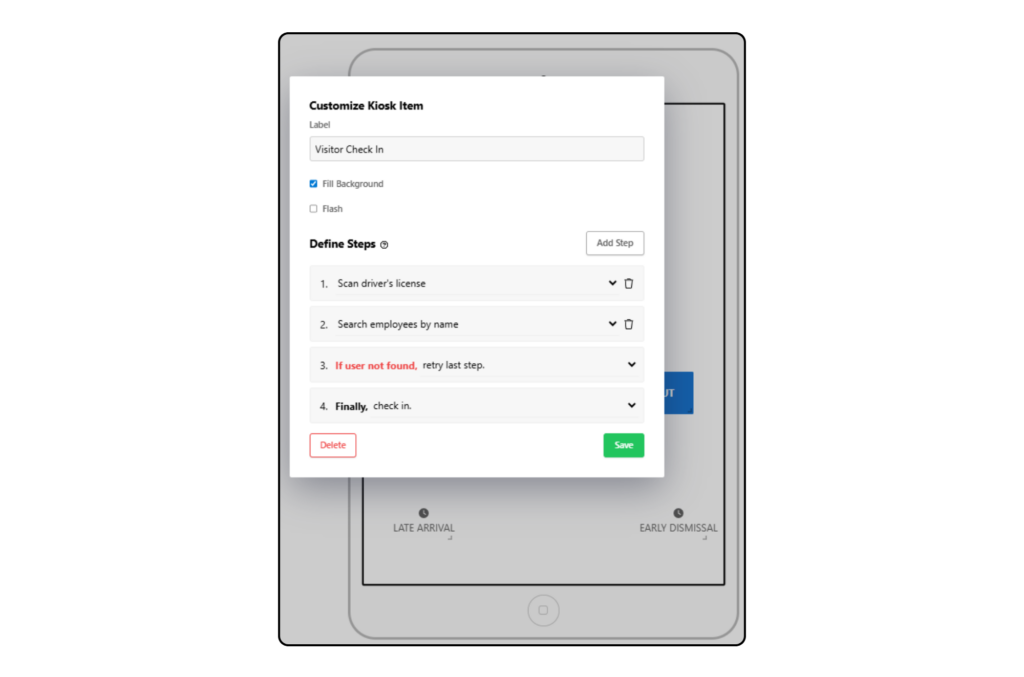 Customize Kiosk Item