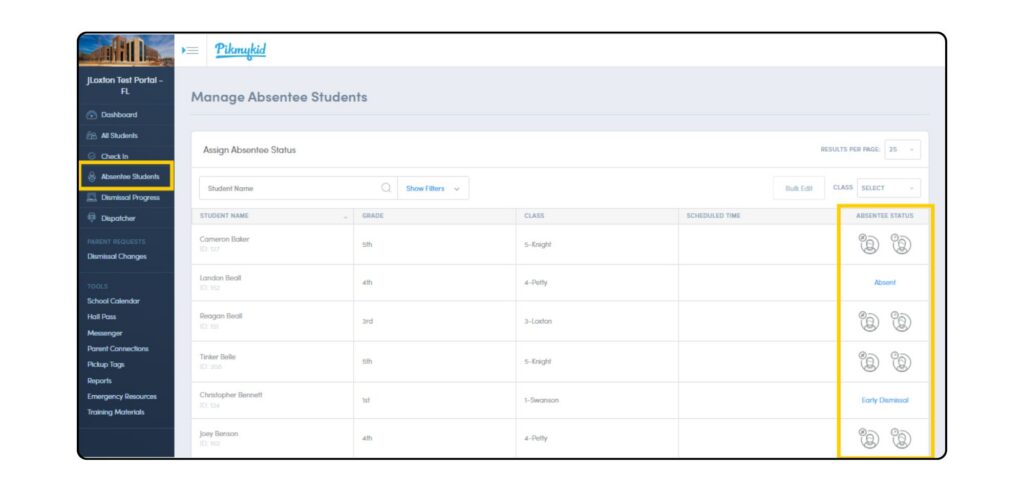 Manage Absentee Students