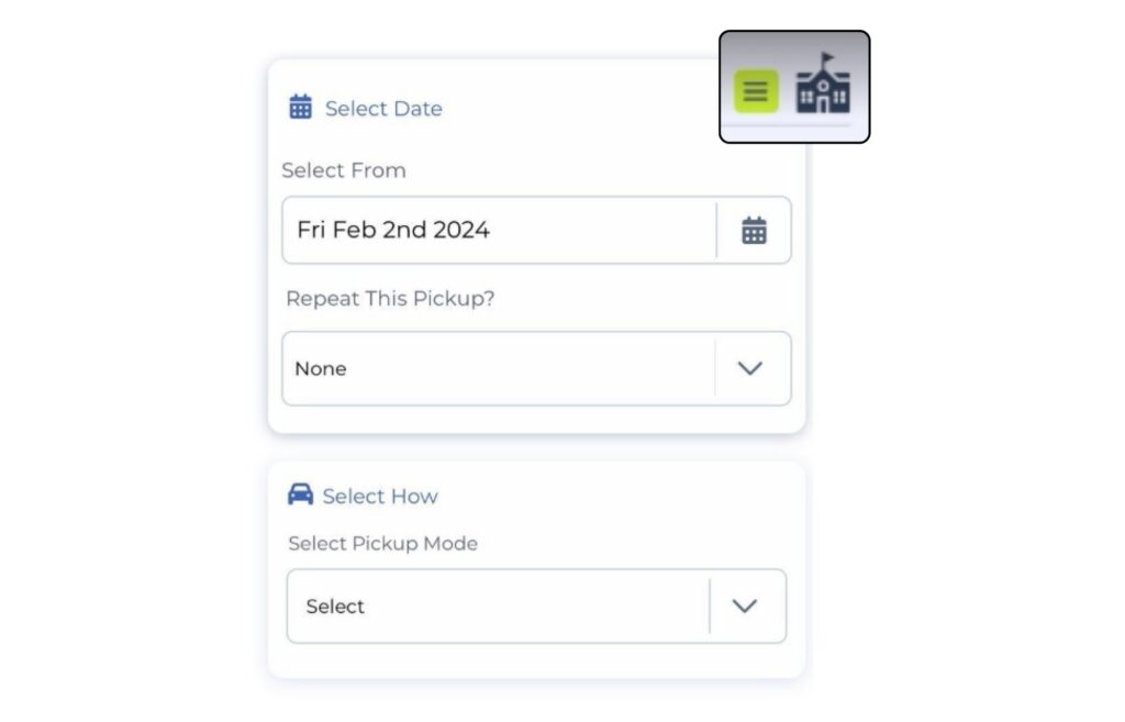 Schedule pickup changes
