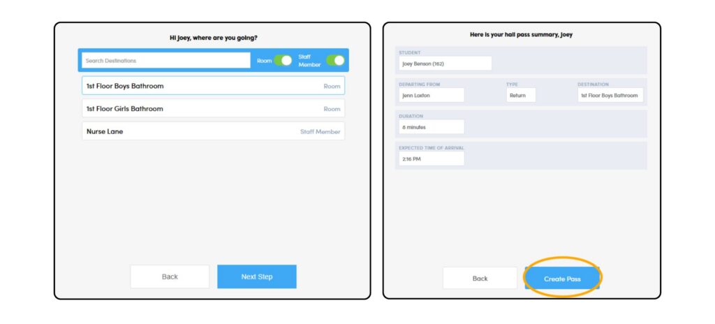 Creating A Hall Pass